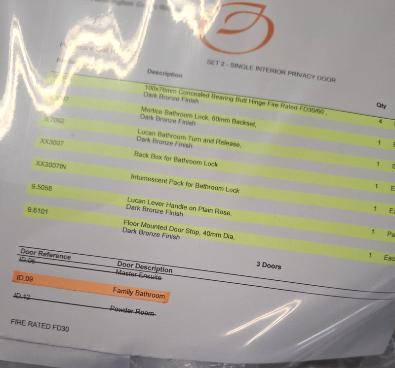 Close-up of one of Opitome's Precision Packing documents.