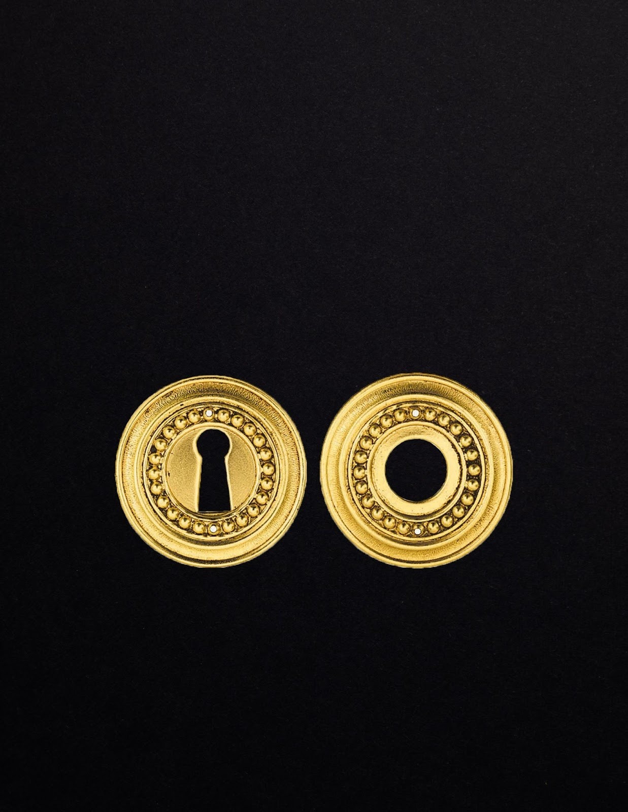 A Rose 3340 keyhole in the Louis XVI style, an example of hand-crafted ironmongery. 