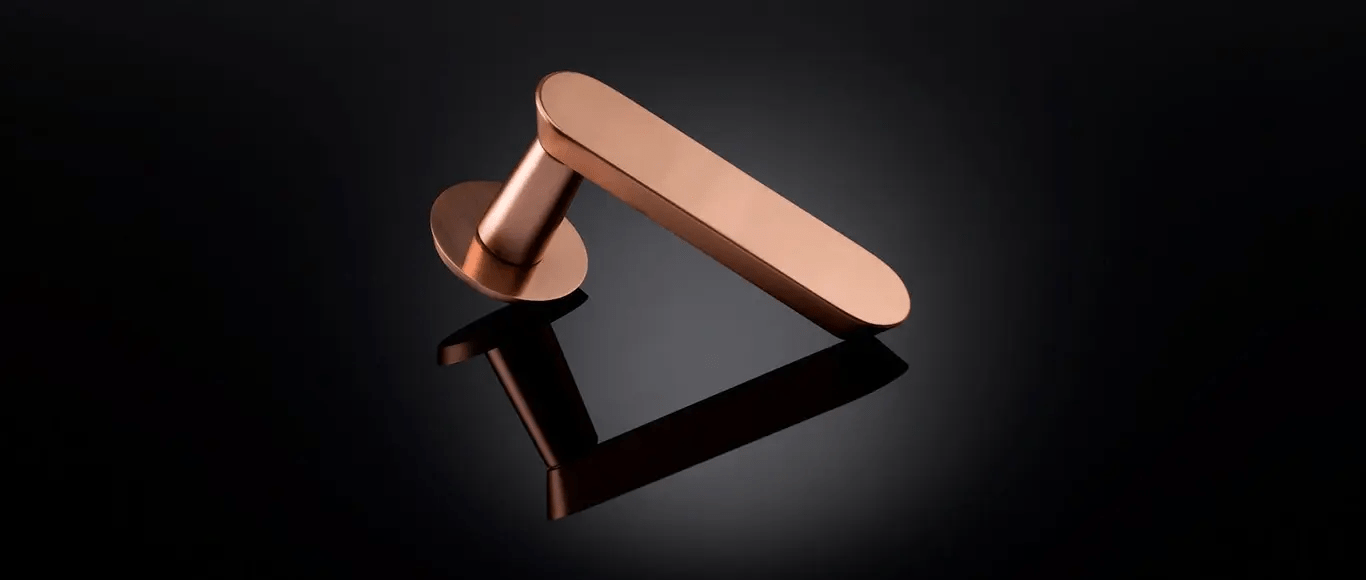 Brass ironmongery which is being used in a house during the autumn season. 